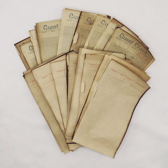 20 Coffee Dyed Guest Checks and Kitchen Tickets, Hand Dyed Paper - Picture 4 of 10